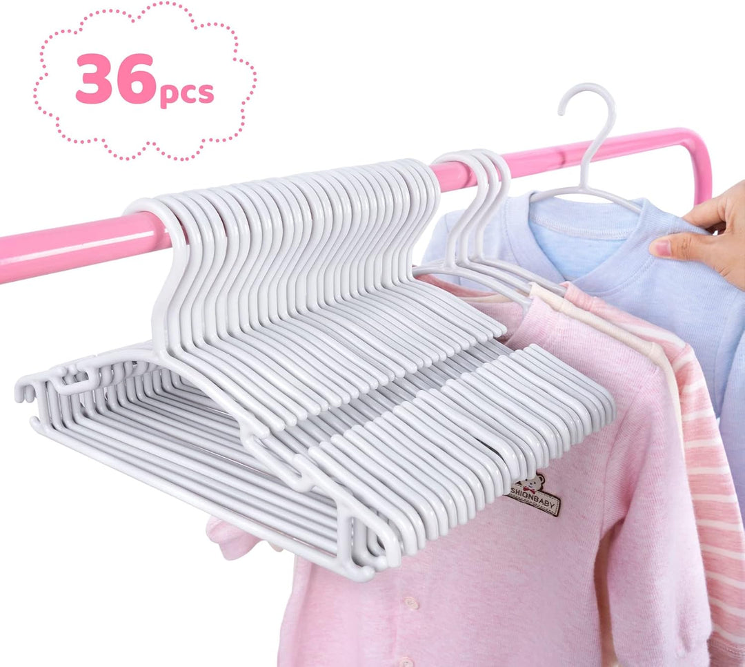 ilauke 36 Stück Kleiderbügel Kinderkleiderbügel Set, Baby Kleiderbügel Hangers aus Kunststoff, Aufbe