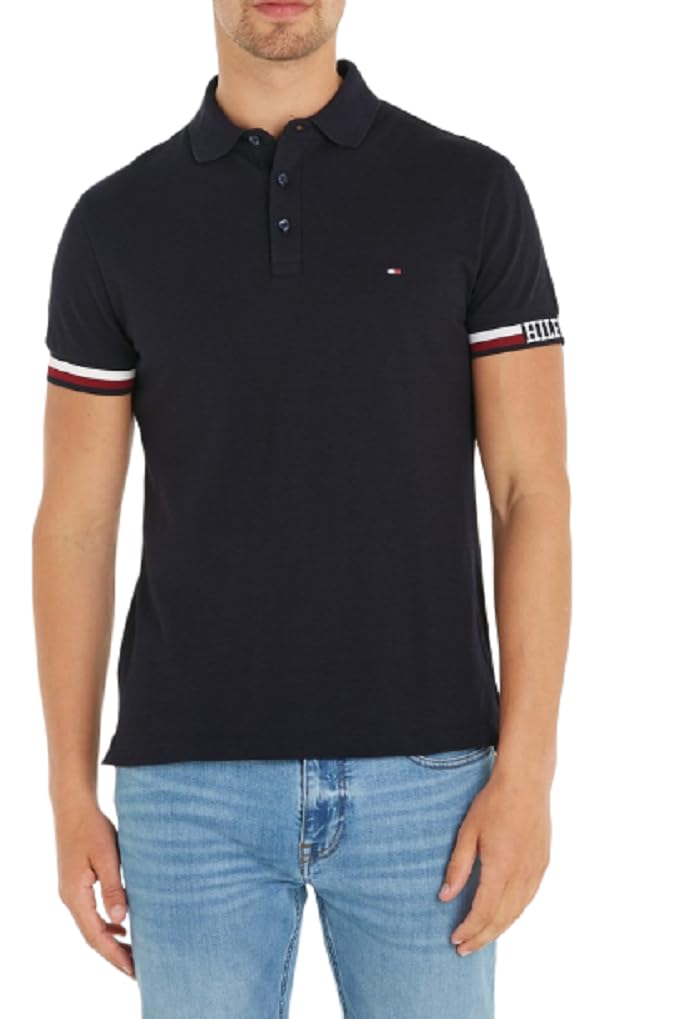 Tommy Hilfiger Herren Kurzarm Poloshirts S Blau (Desert Sky), S Blau (Desert Sky)
