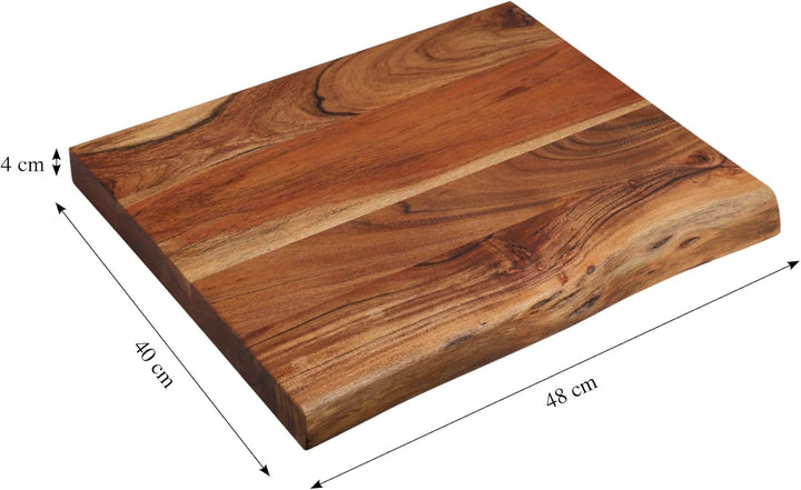 KESPER | Schneide- und Tranchierbrett, Material: Akazienholz, Masse: 48 x 40 x 4 cm, Farbe: Braun, N