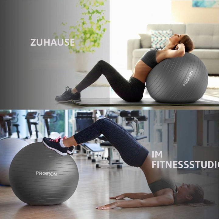 PROIRON Gymnastikball Pezziball Sitzball Trainingsball Fitnessball & Balance für Core-Training mit P