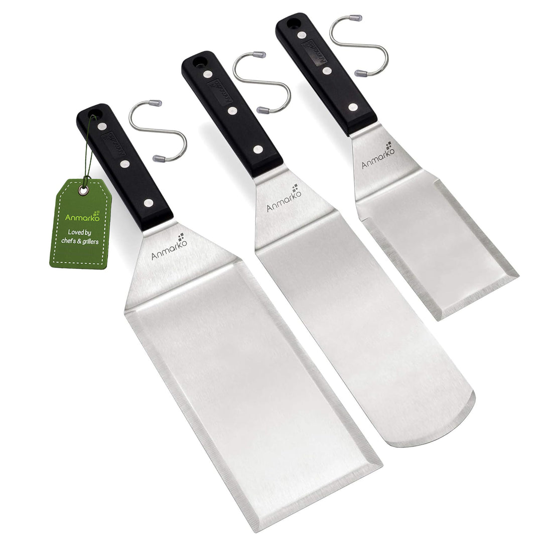 Exklusives Grillwender Set aus hochwertigem Edelstahl - BBQ Grillset in erstklassiger Qualität für H