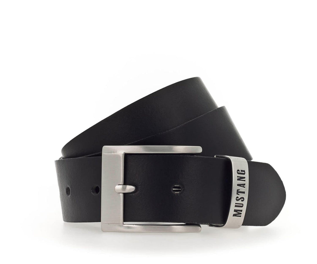 MUSTANG Herren Gürtel Ledergürtel 85 Schwarz, 85 Schwarz