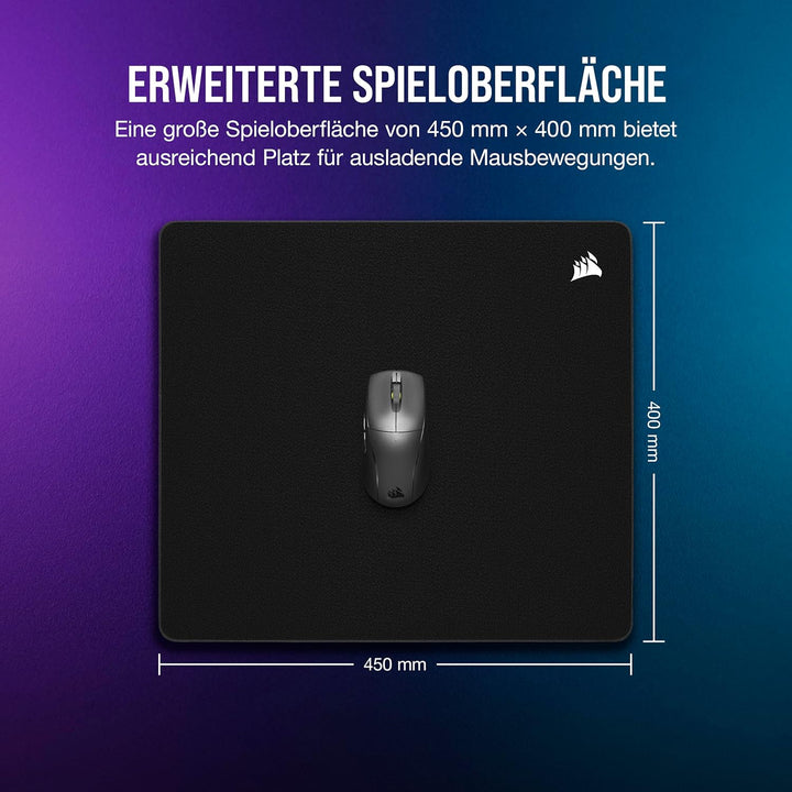 Corsair MM500 v2 Grosses Hybrid-Stoff-Mauspad für Spiele – 45cm x 40cm – Auslaufsichere Beschichtung