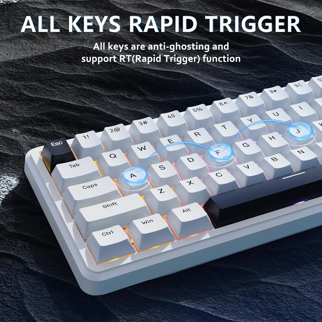 ATTACK SHARK Gaming-Tastatur &amp; -Maus-Set, X65 HE Kabelgebundene Magnettastatur und R1 Kabellose 59g