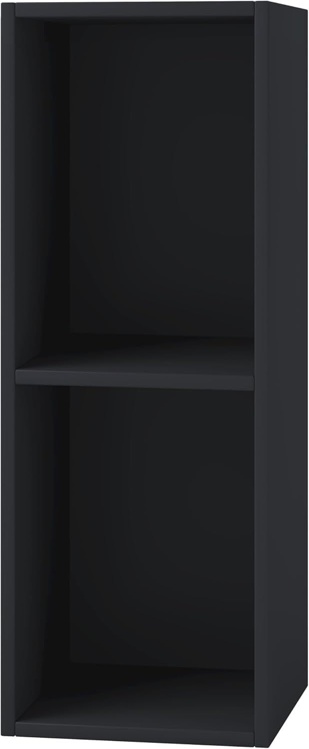 VCM Holz CD DVD Stand Aufbewahrung Standregal Bücherregal Deko Regal Mendas 2 Fächer Schwarz, Schwar