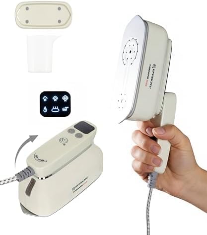 EFFEKTIV Reisebügeleisen, Handgerät Dampfbügeleisen, Ultrakompaktes-leichtes, 3 in1-Mini Dampfglätte
