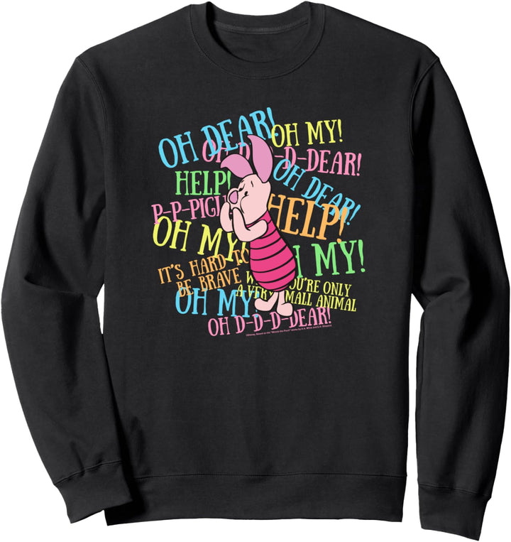 Disney Winnie The Pooh Piglet Scared Quotes Sweatshirt