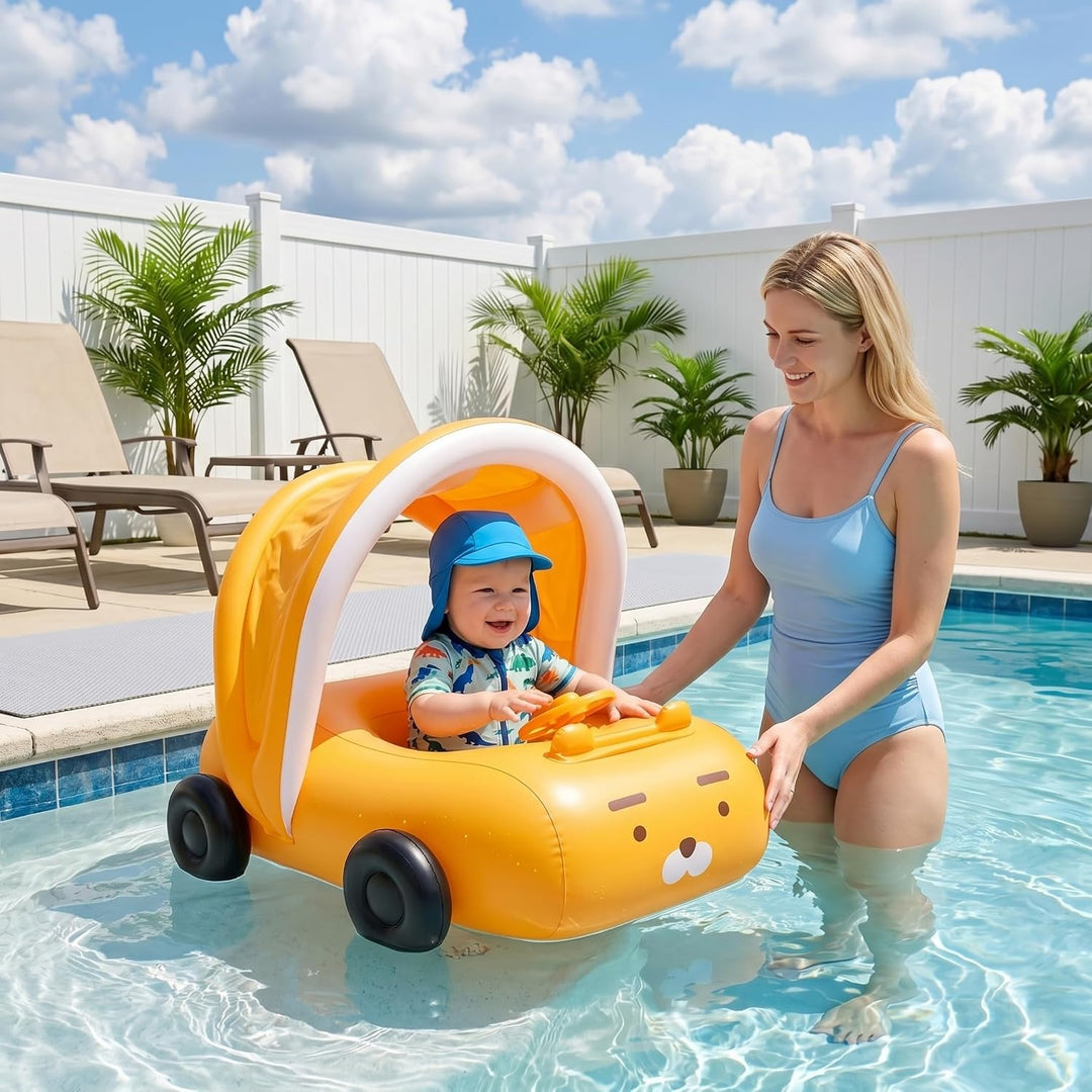 Baby-Schwimmbecken – Autoförmiges Kleinkind-Schwimmbecken mit Lenkrad, passend für Kinder von 6 Mona