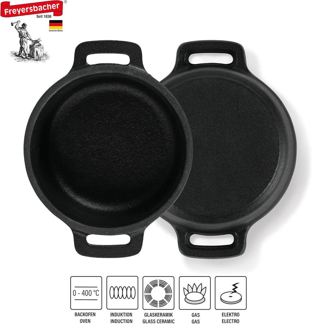 Mini Cocotte 9 cm Gusseisen Emailliert Kleiner Topf mit Deckel, Handgeschmiedeter Emaille Topf Antih