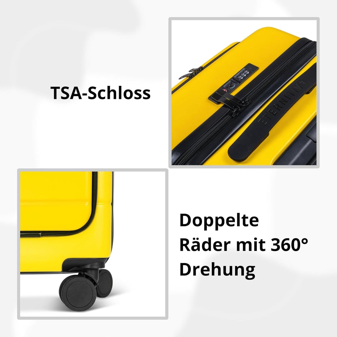 ETERNITIVE - Koffer I Reisekoffer aus ABS I Rollkoffer I Reisetrolley Leicht mit Doppelrollen 360° I