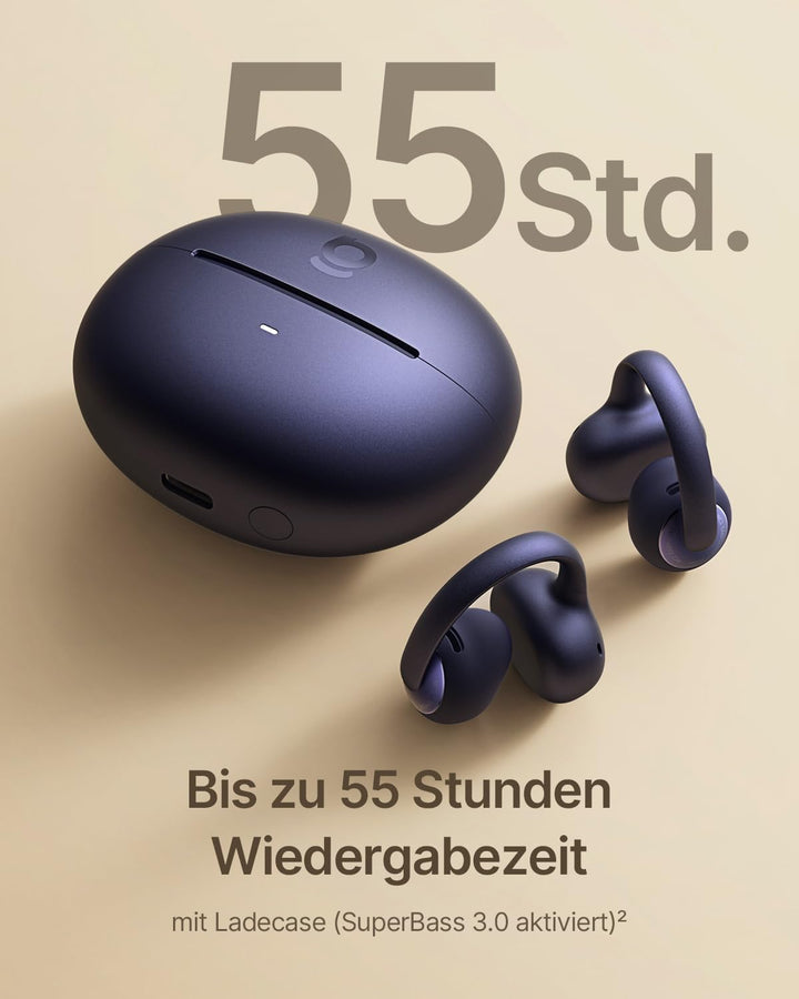 Baseus Bowie MC2 Open Ear Kopfhörer, Clip-On Earbuds mit CloudComfort 2.0, Hi-Res Audio, LDAC, Super
