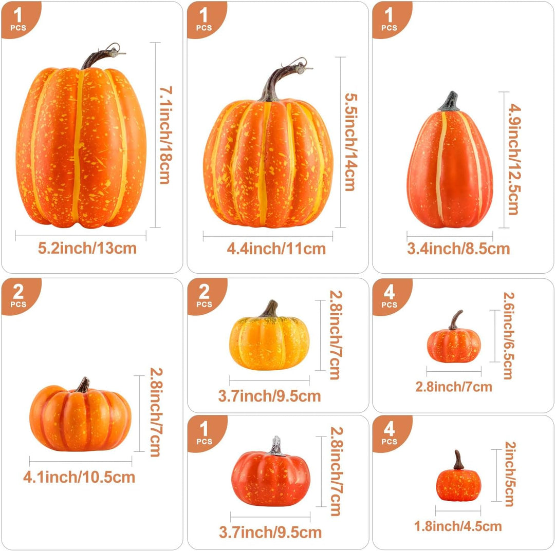 Benjia Kürbis Herbst Deko Dekoration Draussen, Gross Mini Orange Kürbisse Zierkürbisse Herbstdeko He