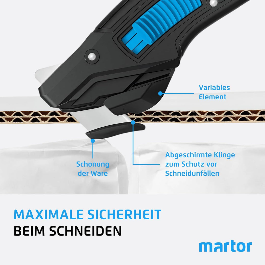 MARTOR Sicherheitsmesser, Verdeckte Klinge, SECUMAX 370, Profi Cuttermesser, Vergrösserbare Schnittt