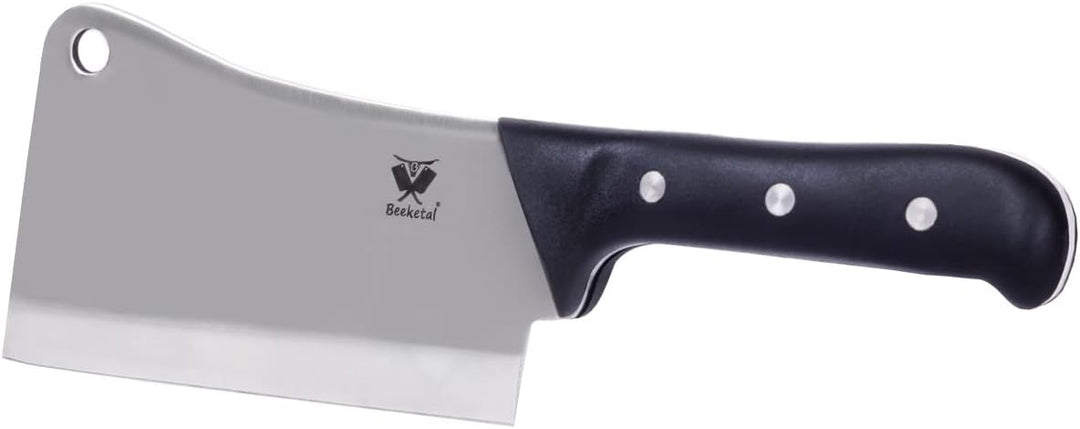 Beeketal 'HBB-10' Profi Fleischer Hackbeil mit ca. 180 mm Klinge aus 420 J 2 Edelstahl, rutschfestem