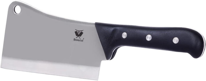Beeketal 'HBB-10' Profi Fleischer Hackbeil mit ca. 180 mm Klinge aus 420 J 2 Edelstahl, rutschfestem