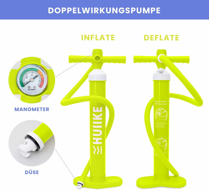 Sup Pumpe Doppelhub - HUIIKE | Pumpe Stand Up Paddle 15 PSI, Luftpumpe Sup Handpumpe Stabil | Handpu