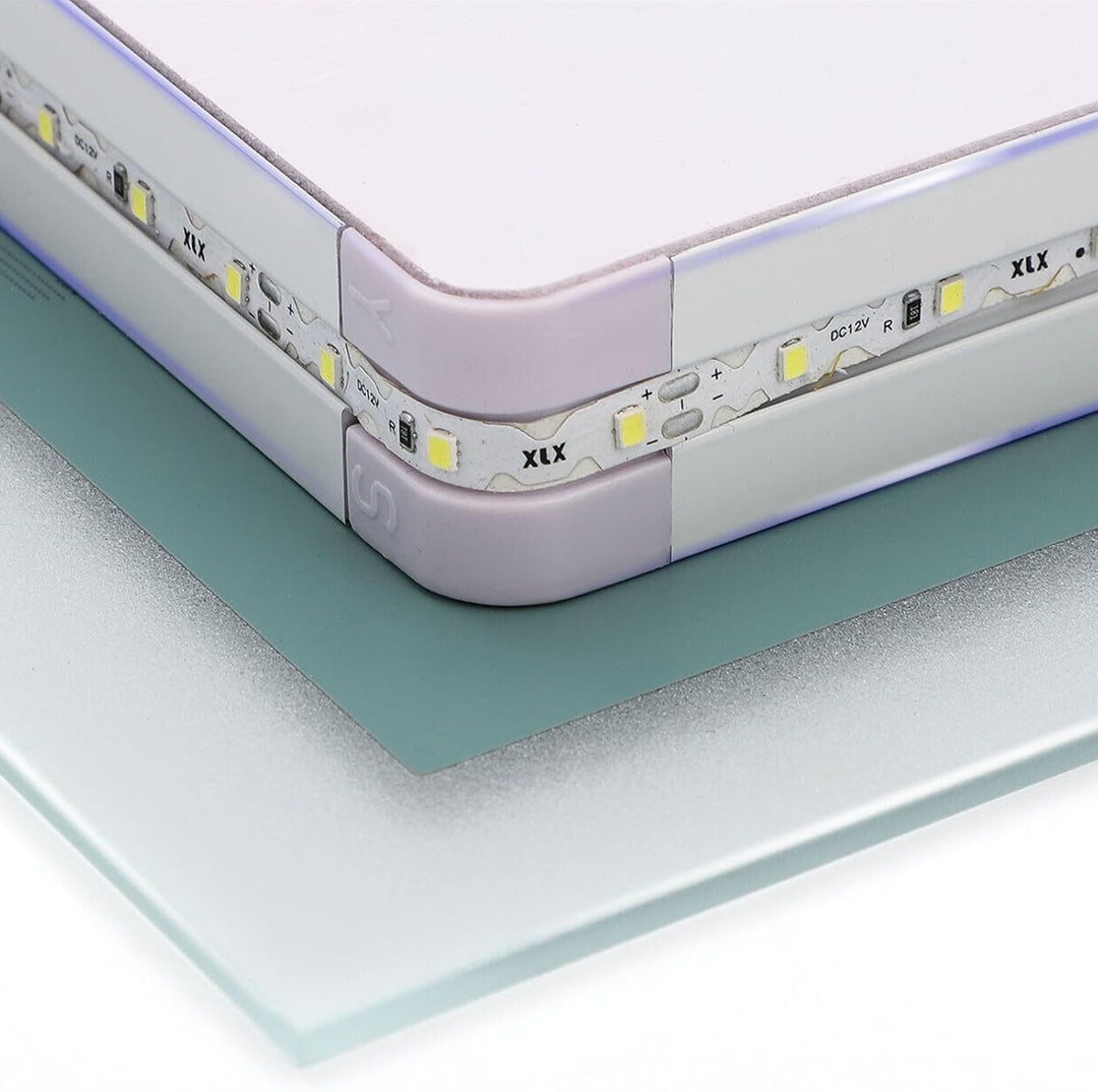 LED Badspiegel mit Beleuchtung, Spiegel mit Licht fürs Bad mit Stecker, Touch-Schalter und Beschlagf