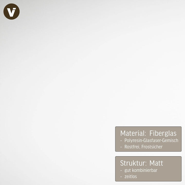 VIVANNO Blumenkübel Pflanzkübel Pflanzgefässe Übertöpfe Blumentöpfe a. Fiberglas Maxi Weiss 100cm 45