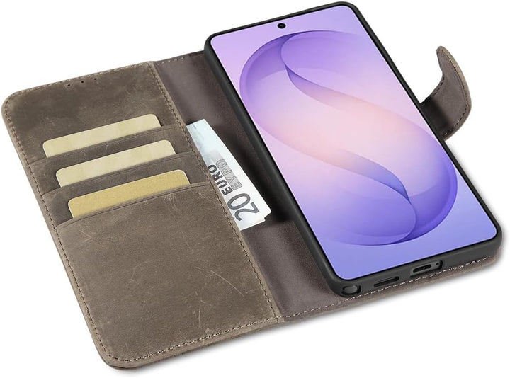 LENSUN Lederhülle für Samsung Galaxy S26 Ultra, Handyhülle [Echtes Leder][RFID Schutz][Kartenfach] E
