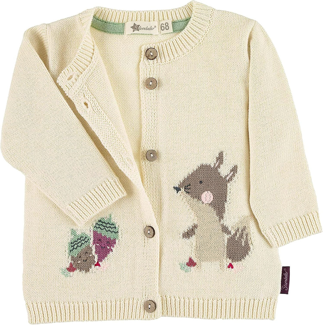 Sterntaler Baby Mädchen Strickjacke Baby GOTS Strick Eichhörnchen Jacke - Strickjacke Baby - Strickj