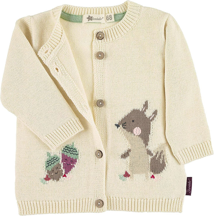 Sterntaler Baby Mädchen Strickjacke Baby GOTS Strick Eichhörnchen Jacke - Strickjacke Baby - Strickj