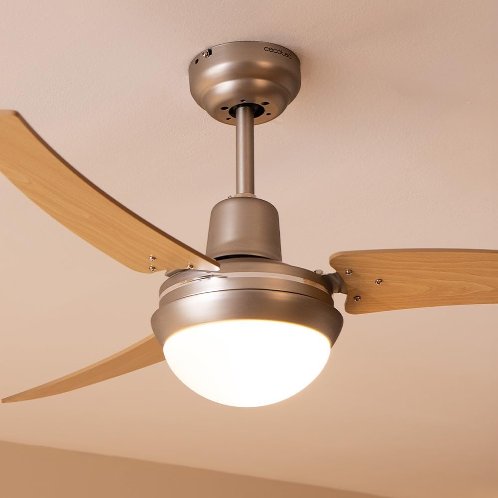 Cecotec Deckenventilator 65 W und 42" mit Licht und Fernbedienung EnergySilence Aero 480. 3 Geschwin