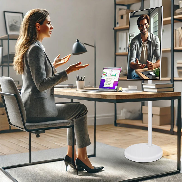 auvisio Mobiler Fernseher: Mobiler Smart-Touch-Bildschirm, 32", Android 13, Akku, Fernb., USB-C (Fer