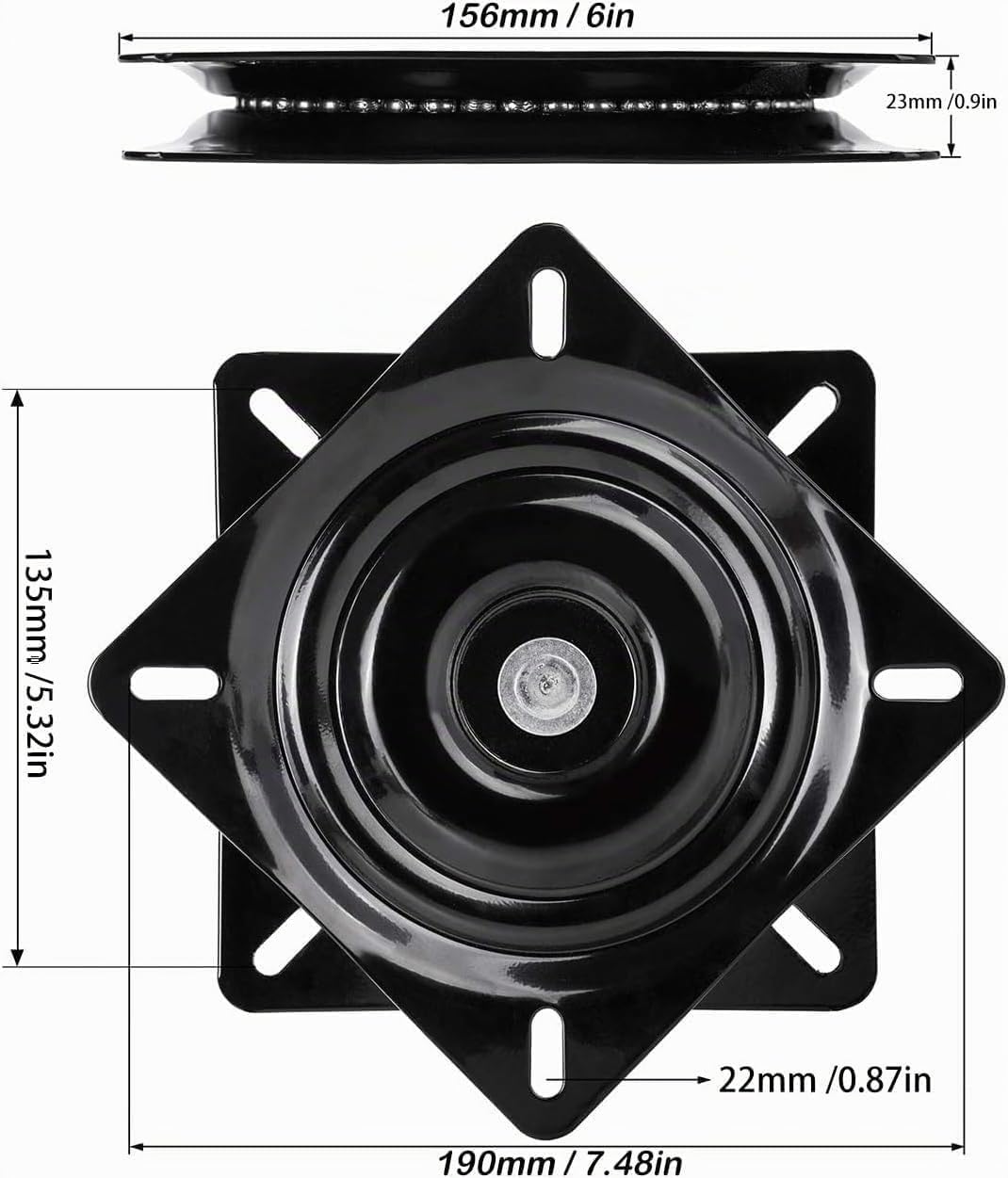 LZYKJGS Universal Möbel Drehteller, Metall Möbel Drehteller, Drehbeschlag Schwerlast, 360° Grad Swiv