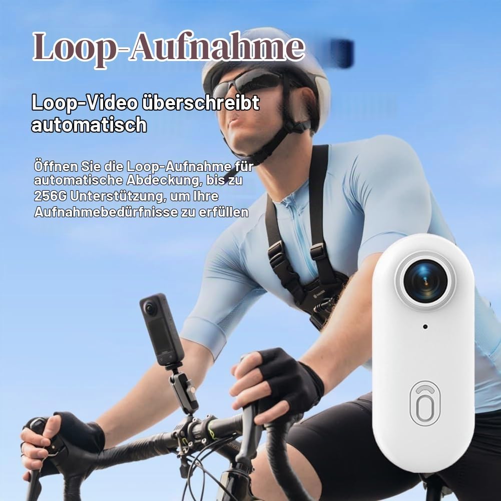 Mini Action Cam 4K,Tragbare Kamera mit 360° Drehbarem Clip und Magnetclip,Wasserdichter 4K-Körperkam