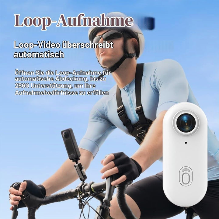 Mini Action Cam 4K,Tragbare Kamera mit 360° Drehbarem Clip und Magnetclip,Wasserdichter 4K-Körperkam