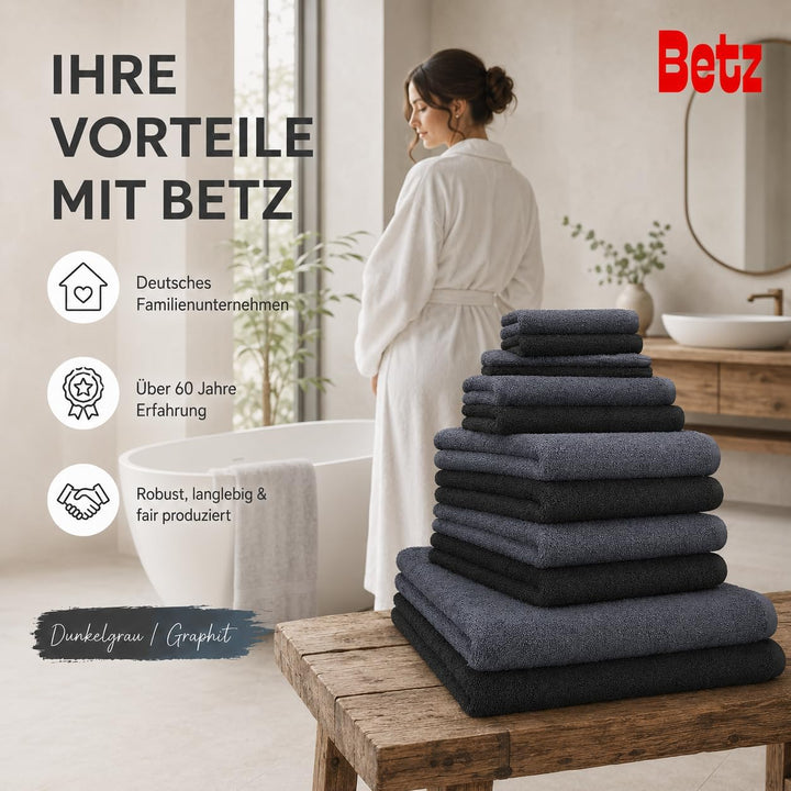 Betz 12 TLG. Handtuch Set Berlin 100% Baumwolle 2 Liegetücher 4 Handtücher 2 Gästetücher 2 Seiflappe