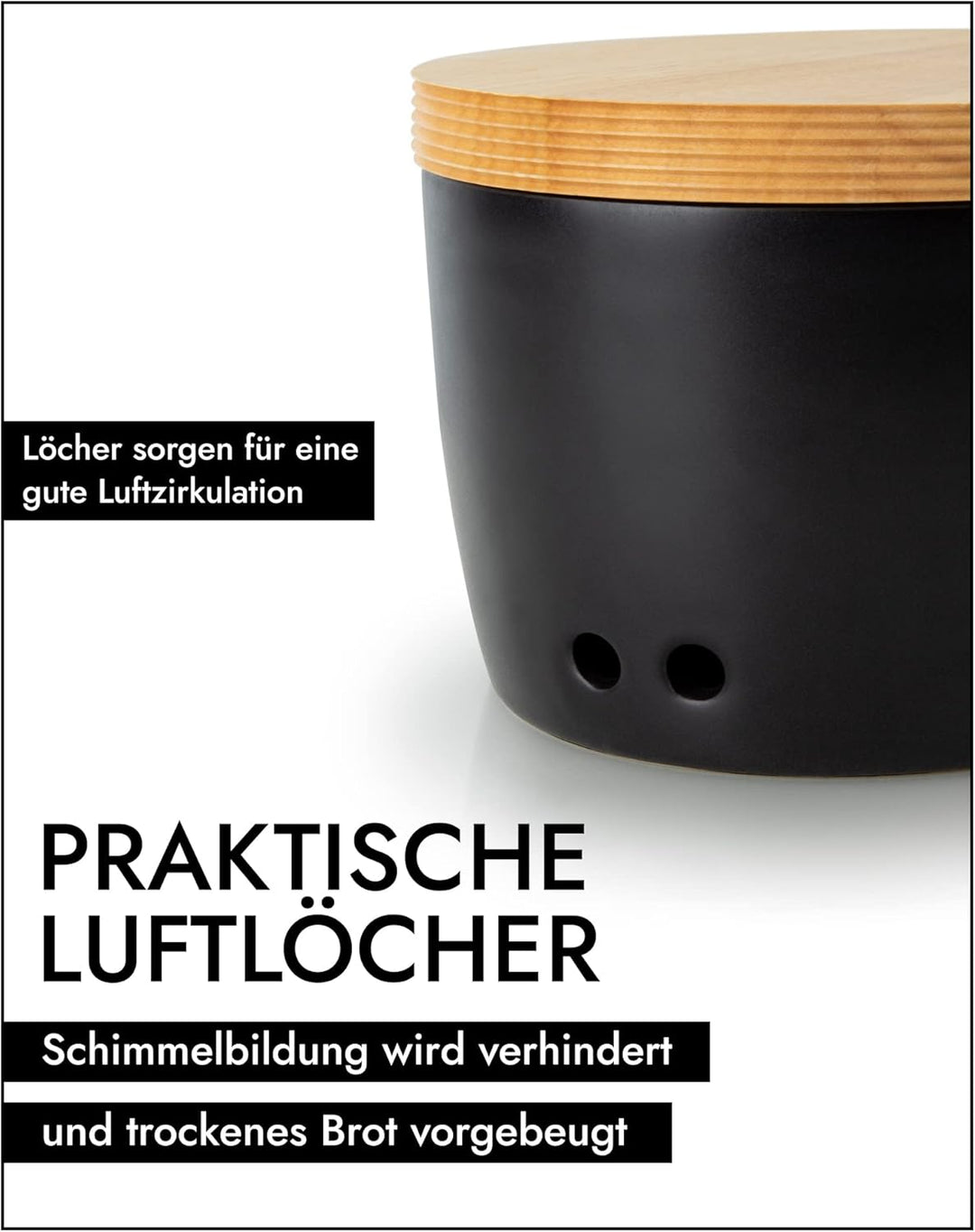 CONTINENTA Brottopf Keramik | Mit Praktischen Luftlöchern Gegen Austrocknen &amp; Schimmel | Handmade In