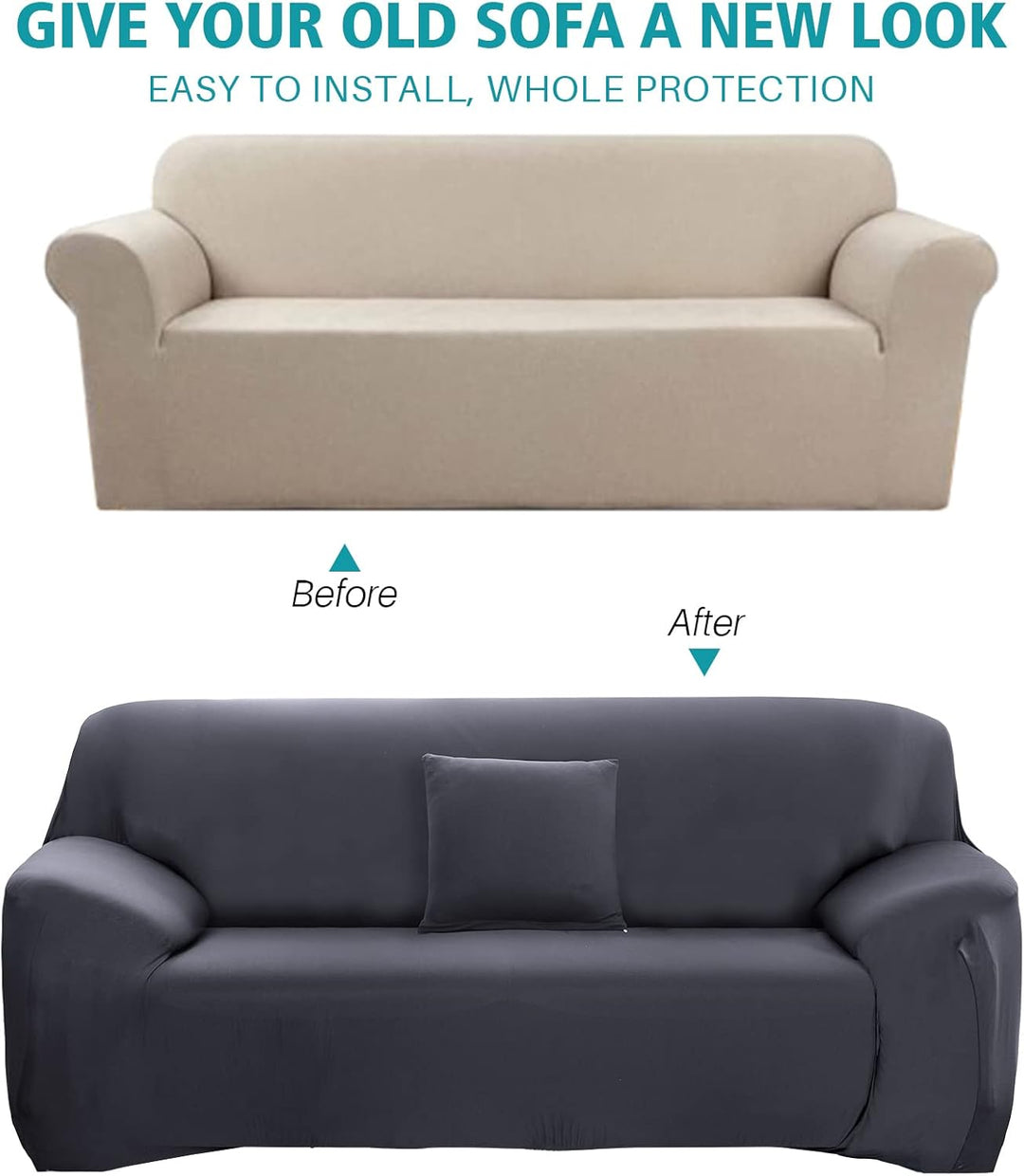 ele ELEOPTION Sofa Überwürfe Sofabezug Stretch elastische Sofahusse Sofa Abdeckung in Verschiedene G