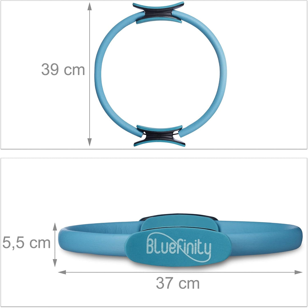 Bluefinity 10 x Pilates Ring, Doppelgriff, Gepolstert, D: 39 cm, Fiberglas, Schaumstoff, Yoga Circle