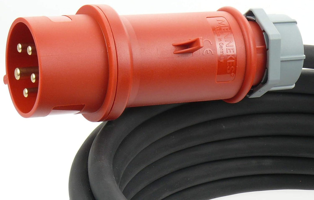 netbote24 CEE Mennekes Verlängerungskabel 32A 400V mit Phasenwender Gummileitung H07RN-F 5x4 5g4 IP4