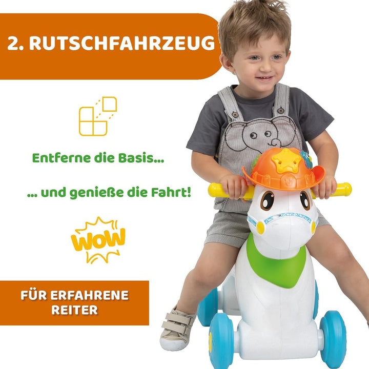 Chicco Baby Rodeo, Reitspiel, Schaukel, Kinder, 3 interaktive Tasten, hergestellt in Italien, recyce