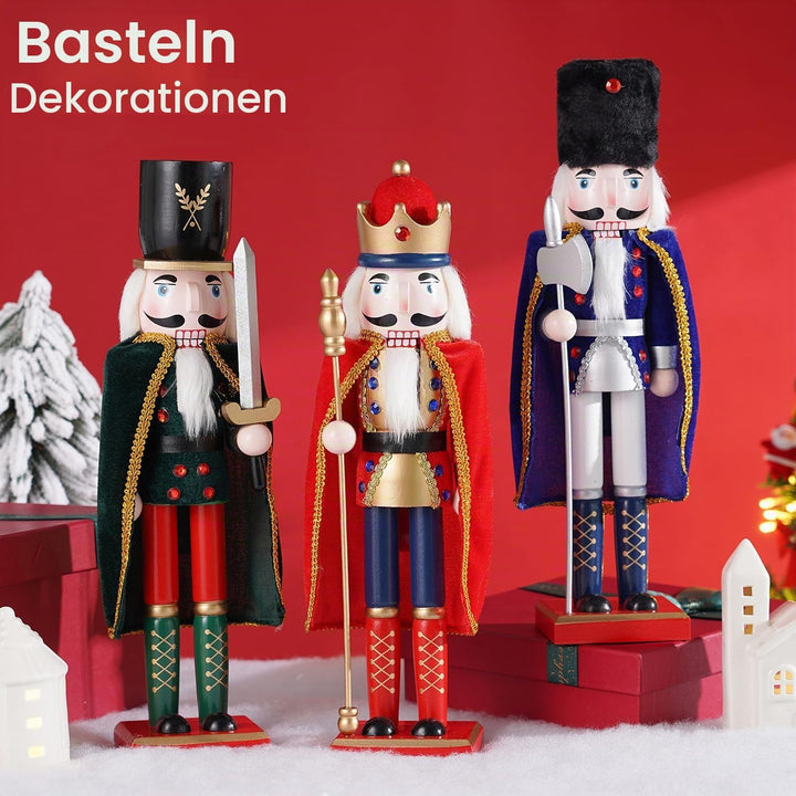 COMBIUBIU 38 cm Nussknacker Figuren Holz Nussknacker Soldaten,Traditionelle Weihnachten Nussknacker