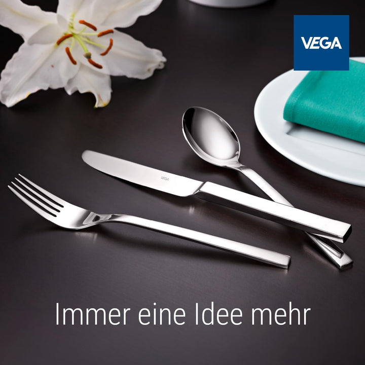 VEGA Native Besteckset 30-teilig für 6 Personen, Edelstahl 18/10, Silber | Spülmaschinenfest &amp; rostf