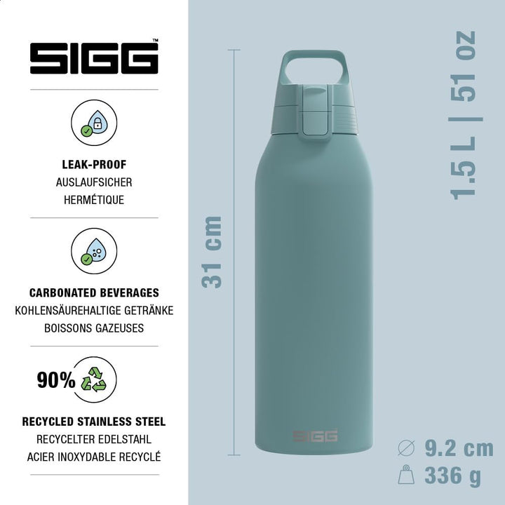 Sigg - Edelstahl Trinkflasche - Shield ONE - Für Kohlensäurehaltige Getränke Geeignet - Auslaufsiche