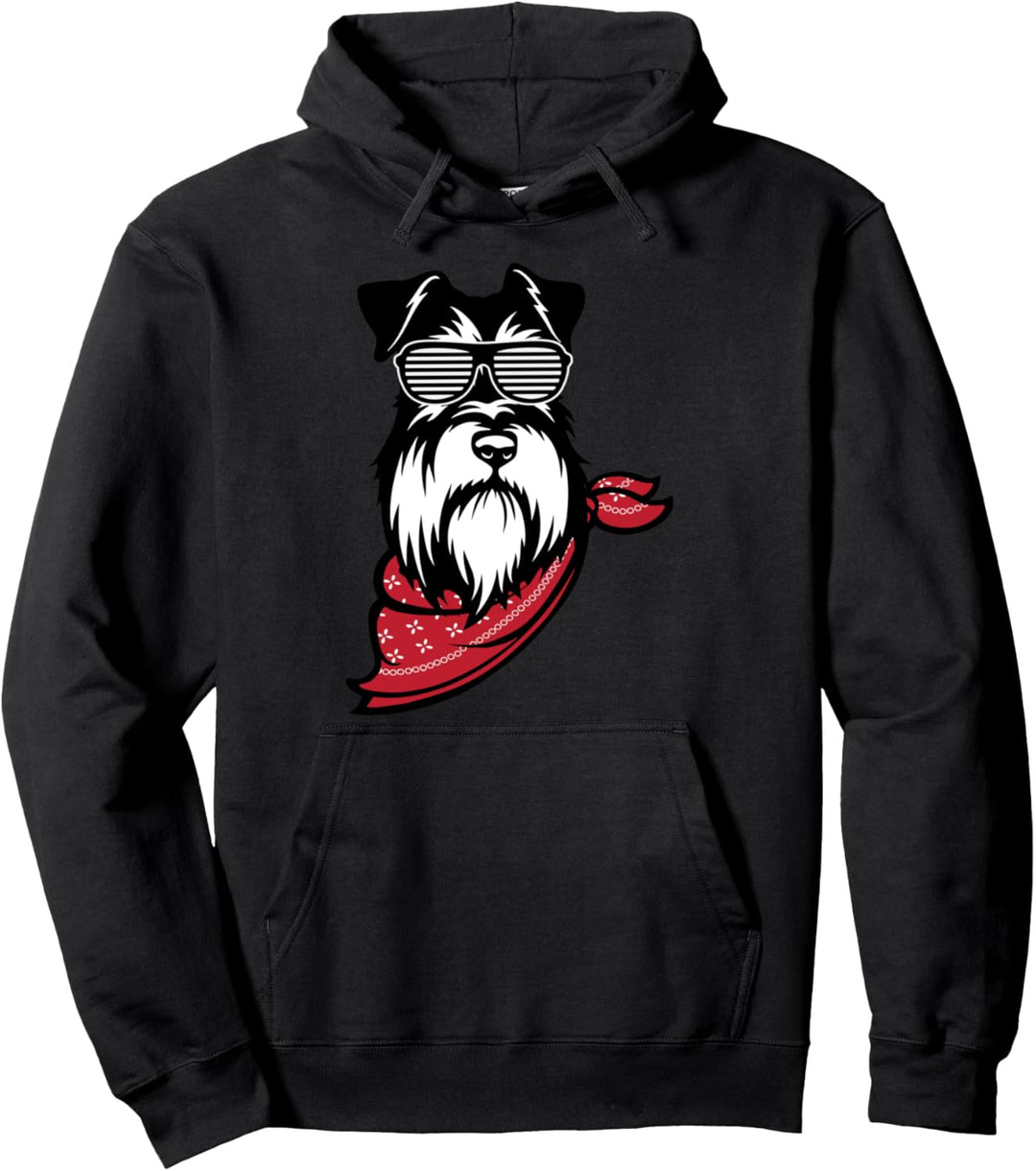 Miniature Schnauzer Face Shutter Glasses Gift Pullover Hoodie