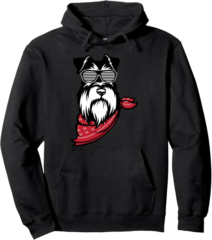 Miniature Schnauzer Face Shutter Glasses Gift Pullover Hoodie