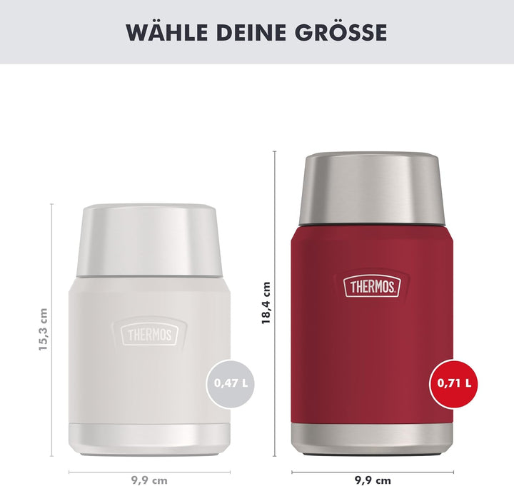 Thermos ICON Food Jar 0,71 l, rot/berry mat, Speisegefäss für Essen 710 ml, doppelwandigem 18/8 Edel