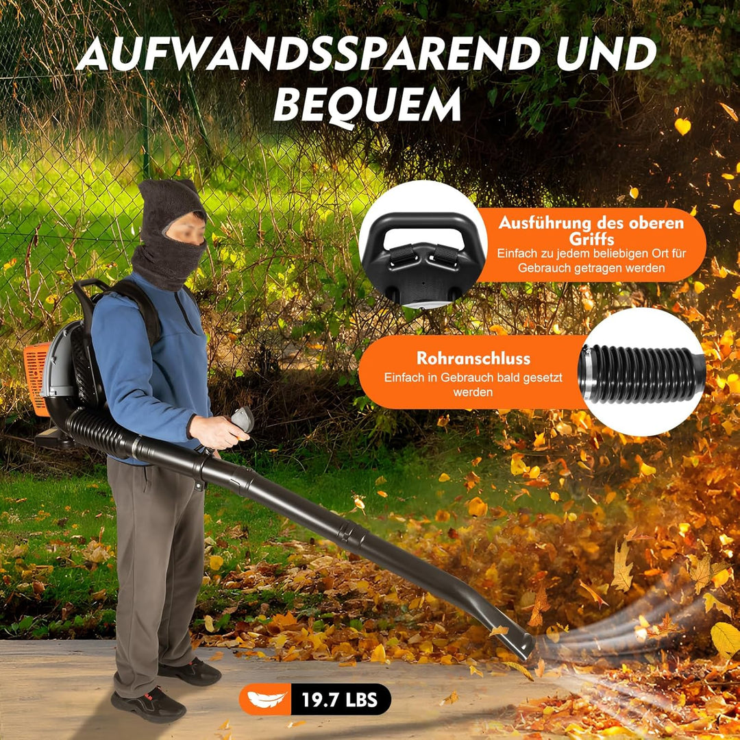 65CC Rucksack Benzin Laubbläser 2 Takt 3,6 HP Benzin Laubbläser Gebläse zurück Garten Rucksack Geblä