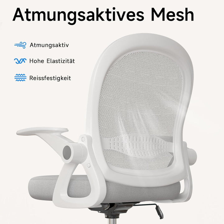 Naspaluro Bürostuhl mit Fussstützenring, Ergonomischer Schreibtischstuhl mit Atmungsaktiv Netzbespan