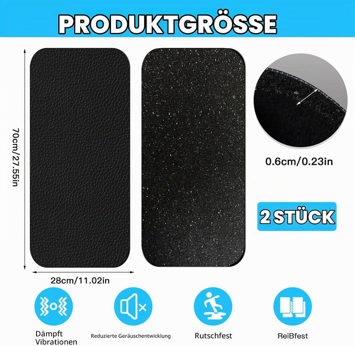 Bodenschutzmatte für Fitnessgeräte Heimtrainer,2 Stück Anti-Rutsch Doppelmatte Bodenschutzmatte Fitn