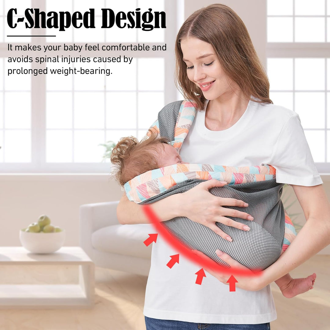 IULONEE Tragetuch Baby Babytrage Neugeborene Ab Geburt Verstellbare Babytrage Auf Einer Schulter Erg