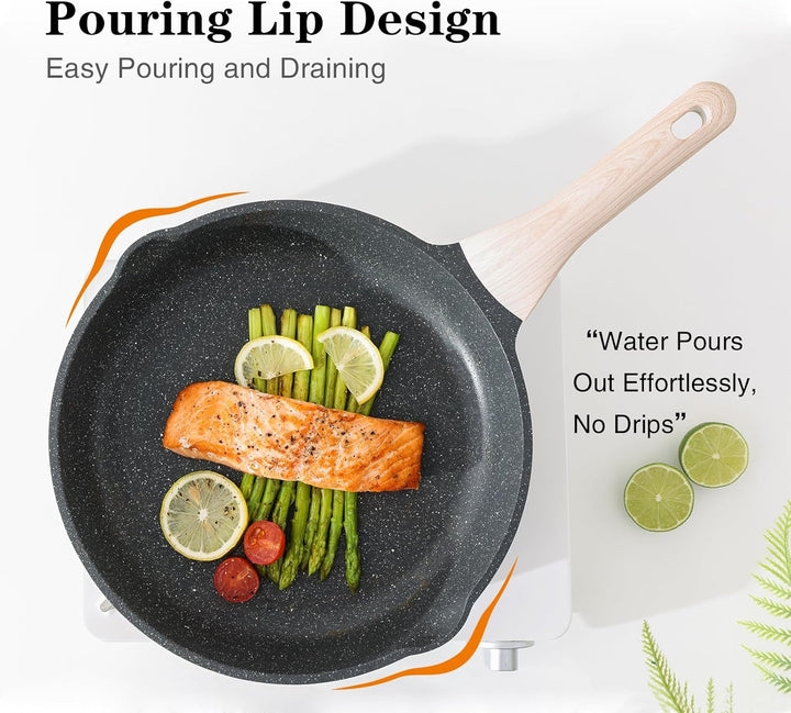 Kordisen Antihaft Bratpfanne 20 cm, Granit Beschichtung Pfanne Induktion, Gesund und Ungiftig, PFOA-