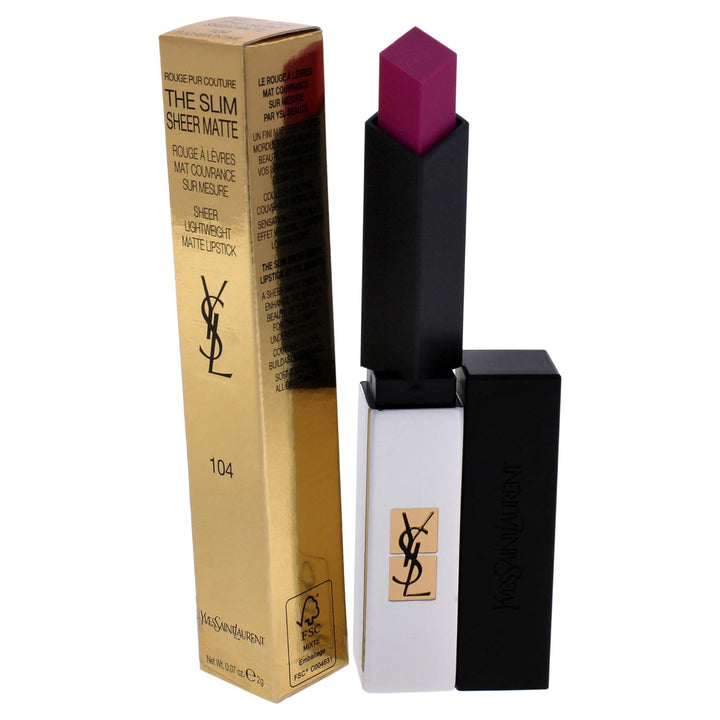Yves Saint Laurent Rouge Pur Couture The Slim Sheer Matte, 104 Fuchsia Intime 30 g
