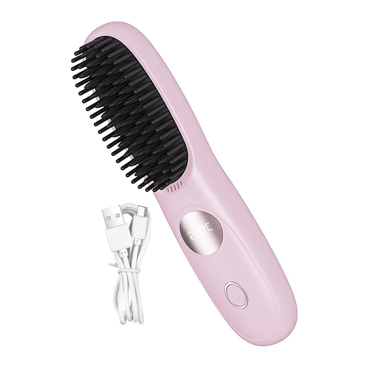Ahuuen Tragbarer Glätteisen - Damen Heizbürste Zum Haare Glätten,3 Temperaturstufen Styling Werkzeug