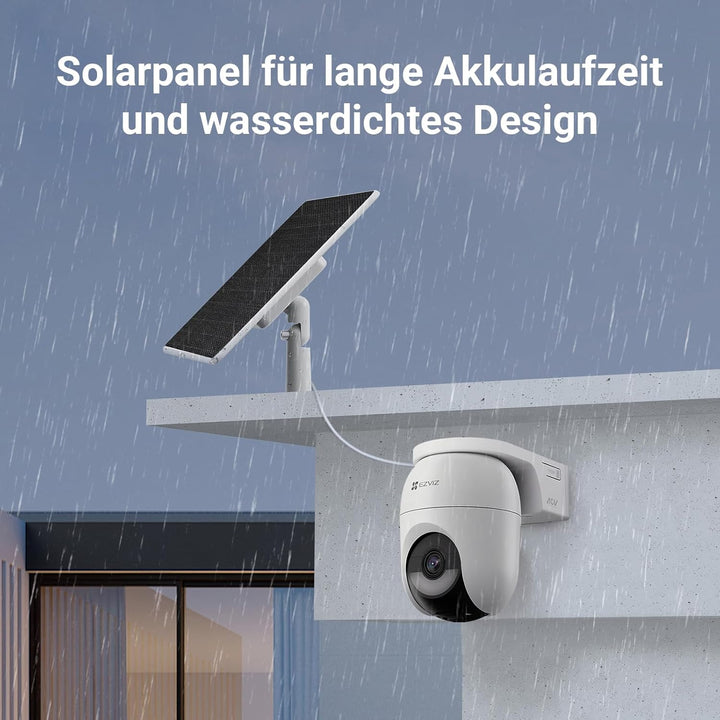 EZVIZ 4MP PTZ Überwachungskamera Aussen Akku, Kabellose WLAN-Aussenkamera, 360° Überwachung, Farbnac